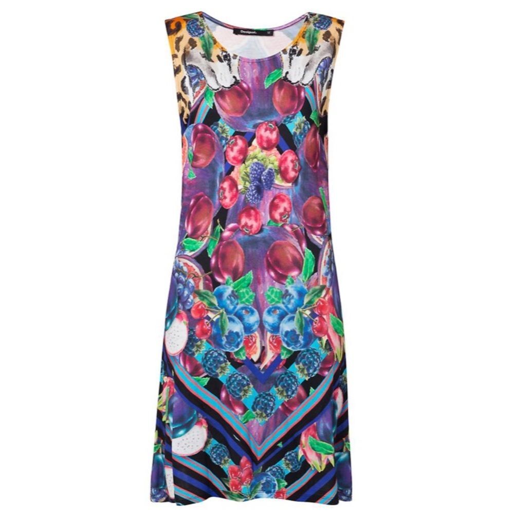 Blue Dress with Fruit Print Nika Size M - Picture 9 of 15